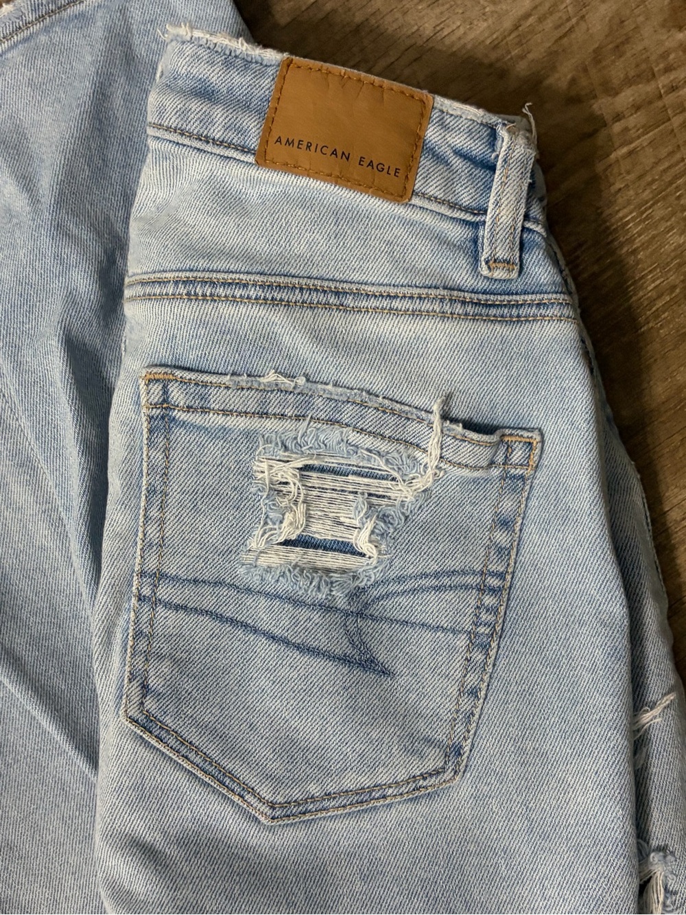 American Eagle Outfitters Light Wash Distressed Boyfriend Jeans
